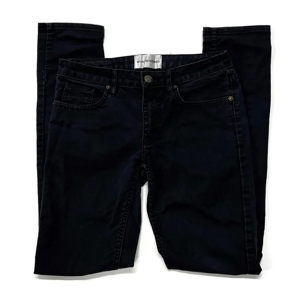 Won Hundred Jeans Mens 30 x 32 Black 5 Pocket Straight‎